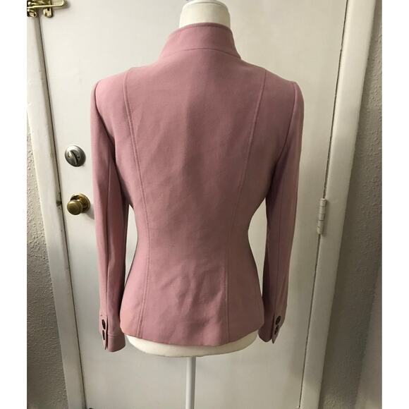 Tahari Arthur Levine Pink Zip Jacket 4 Corporate Siren Classic Preppy Minimalist - Picture 2 of 9